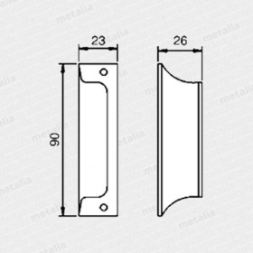 madlo na balkónové dvere - strieborné-technický list